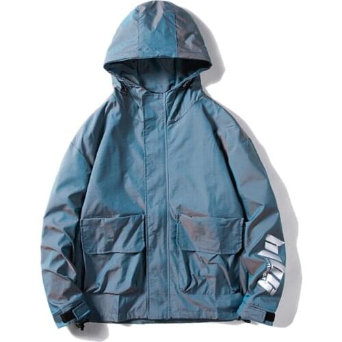 2021 Spring Autumn Fashion Jacket Men Solid Zipper Multi-pocket Hooded Coat Streetwear Zipper Loose Mens Clothing High Quality