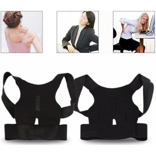 Magnetic Shoulder Back Correction Belt Black Adjustable Posture Corrector Belt Clavicle Spine Brace Support for Men Women Hot