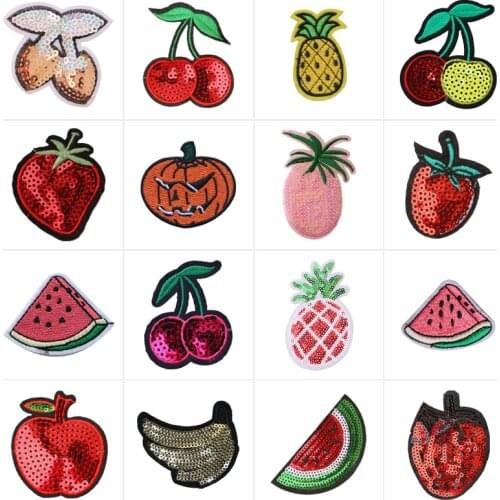 Cute Cartoon Apple Banana Fruit Briefcase Badges Small Stickers Sew On Patches For Clothing Kids Girls Embroidered Applications