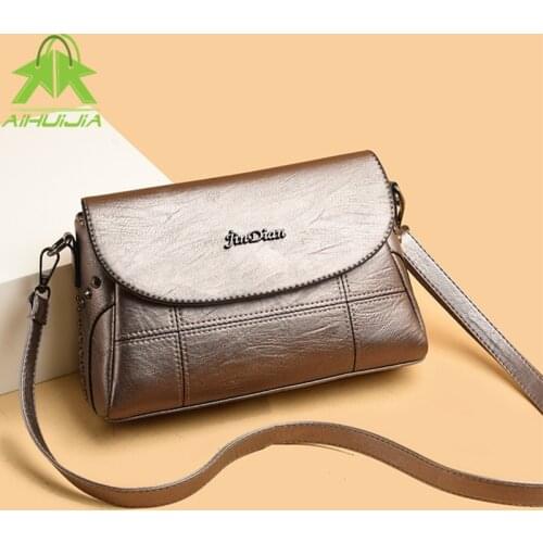 Fashion Rivet Design Womens Shoulder Bags Simplicity Solid Color Messenger Bag 2021 New High Quality Pu Leather Women Handbag
