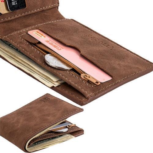 Mens Short Wallet Business Leather Wallet Pocket Card Holder Clutch Bifold Slim Purse /BL1