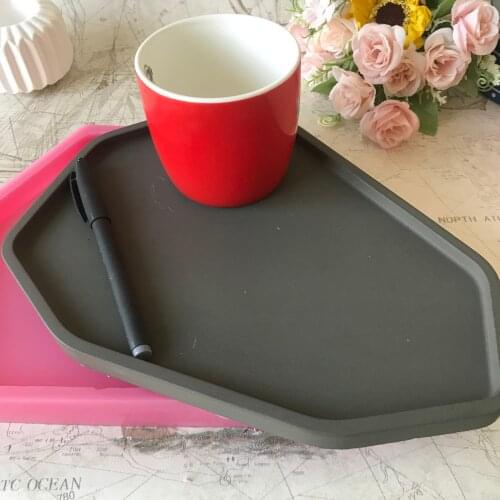 Desk Decorating Storage Tray Molds Cement Planter Flower Pot Vase Holder Silicone Concrete Mould