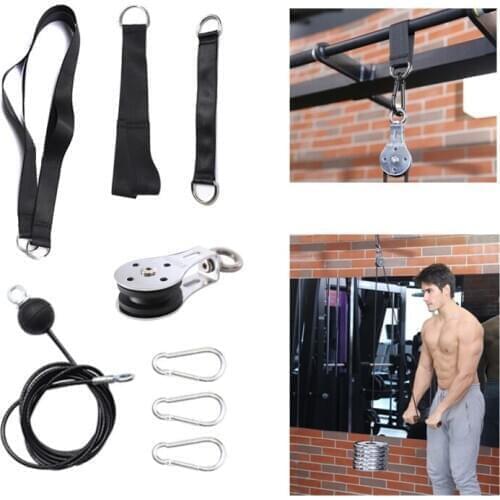 New Fitness Pulley Cable System DIY Loading Pin Lifting Triceps Rope Machine Workout Adjustable Length Home Gym Sport Accessory