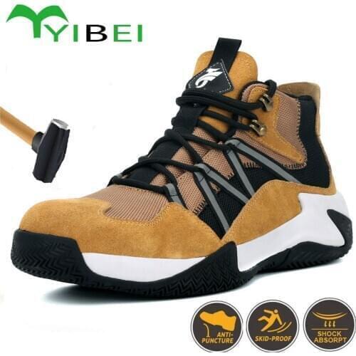 New mens outdoor leisure protective shoes steel toe anti-smashing, anti-smashing, anti-stab safety boots electrician work shoes