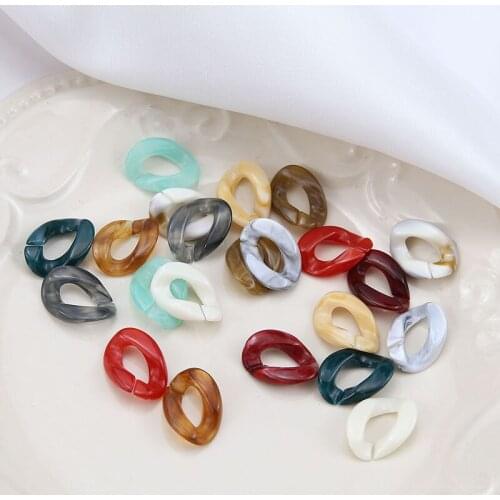 Wholesale 80pcs 23*17MM Opening Oval Chains Material Colorful Resin Plastic Acrylic Oval Hollow Out Style jewelry Beading Craft