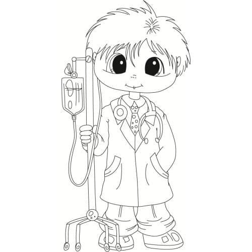 10x8 The boy is a doctor Transparent Clear Stamps Silicone Seals for DIY scrapbooking photo album Card Making