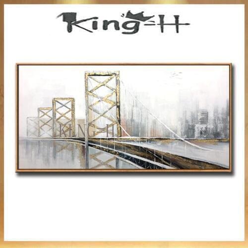 Quadro wall paintings Handmade cavnas abstract oil painting city bridge landscape home decoration poster for living room hotal