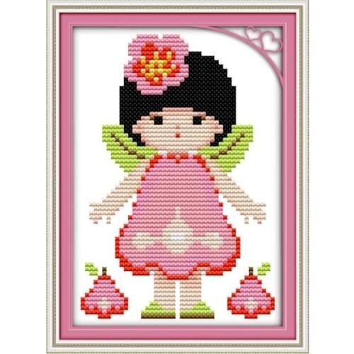 Joy Sunday Counted Cross Stitch Cross Stitch Stamped 14ct Embroidery Needlework Sets Fairy Girl Patterns Printed Cross Stitch