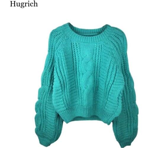 Roupas Femininas Women Pull Sweaters 2021 New Yellow Sweater Jumpers Candy Color Harajuku Chic Short Sweater Twisted Pull