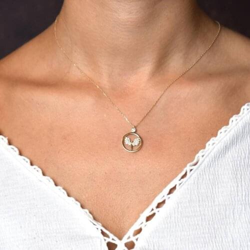 Symbol Gold Michael Angel Gold Necklace Ring Design Choker Party Best Quality Magnificent Circle Angel Wings New Fashion Belief