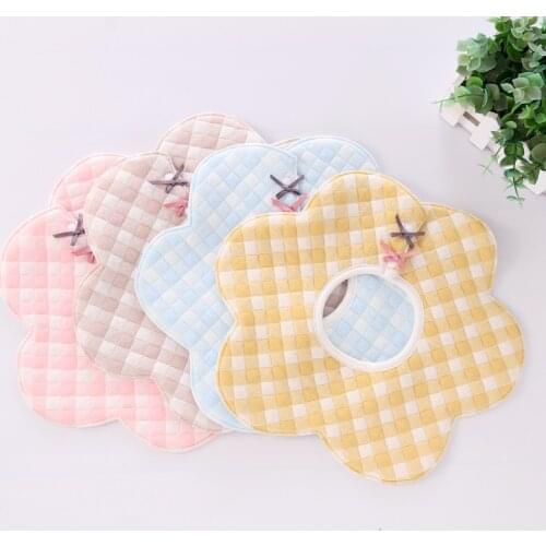 Baby Bibs 360 Degree Rotation Cotton Checkered Muslin Baby Kids Bandana Burp Cloth Soft Newborn Infant Saliva Towel Baby Stuff