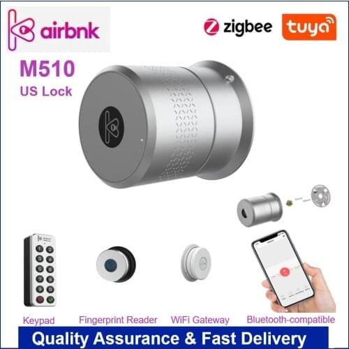 Airbnk M510 TUYA Smart Lock Fingerprint Electronic Lock Deadbolt US Locks Smart Home Remote Control Wifi Wireless Lock Network