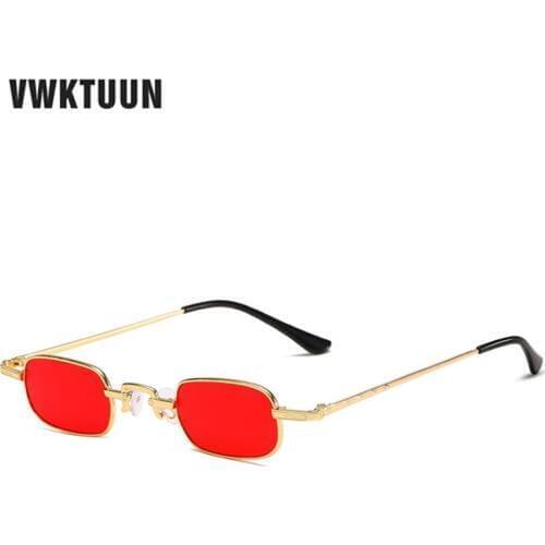 VWKTUUN Hip Hop Sunglasses Men Fashion Small Glasses Retro Colorful Sunglasses UV400 Shades Metal Frame Steampunk Glasses