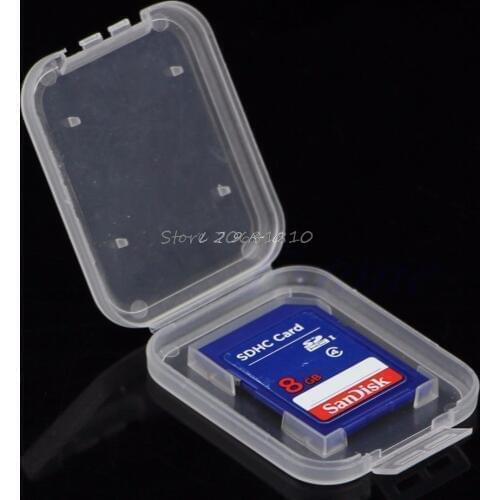 10Pcs SD SDHC Memory Card Case Holder Protector Transparent Plastic Box Storage Drop Shipping