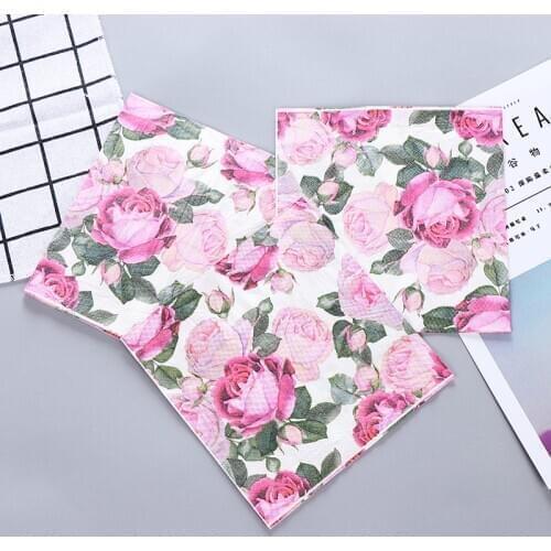 10pcs Plum Blossom Food Grate Printed Napkin Paper Servilletas Decoupage Decorated Virgin Wood Tissue 33*33cm