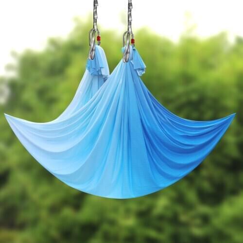 100%Nylon 5*2.8M Latest Multifunction yoga swing aerial yoga hammock set inversion Air yoga swing Full Set anti gravity