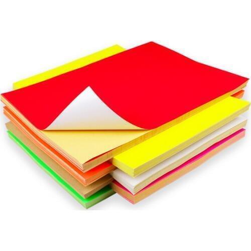 100pcs/lot Kawaii A4 blank self-adhesive printing paper writing kraft paper label sticker laser inkjet printing color sticker