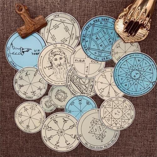 18pcs / bag Vintage Magic Solomon Disk Sticker DIY Scrapbooking Album Diary Happy Plan Gift Seal Decoration Sticker