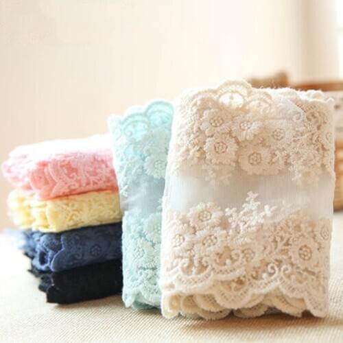 2yards Knitted Lace Pure Cotton Fabric Accessories Sewing DIY Handmade Bedding Tablecloths Curtains Necklaces Flower Lace Cloth
