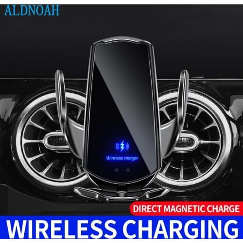 ALDNOAH 15W Fast Wireless Car Charger For iPhone 12 11 Pro XS Max X 8 Samsung S21 S20 S10 Automatic Clamping Car Phone Holder