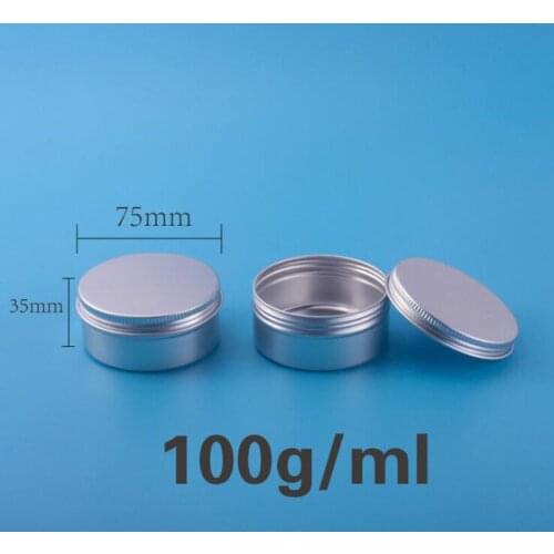 100ml Face Cream Jar Pots Ointment Cream Sample Tin Can High Quality Aluminum Box Portable Travel Makeup Tool 30pcs/lot