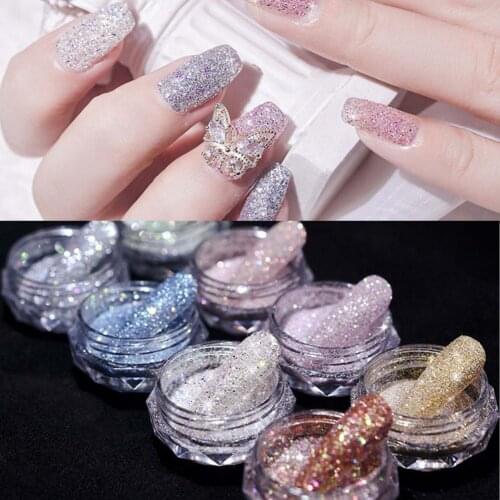 Nail Drilling Powder Shiny Mini Quick Dry Glitter DIY Manicure Diamond Crystal Powder for Nail Decorating