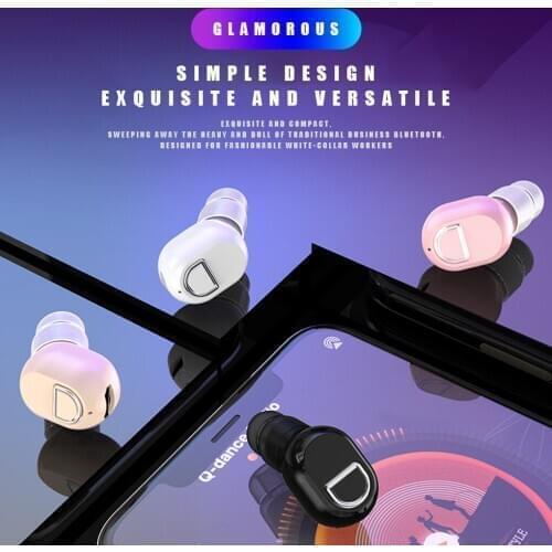 Mini Wireless Handsfree Bluetooth Earphone 5.0 Stereo In-ear Headset with Mic Noise Sports Running Music Earbuds for Smartphone