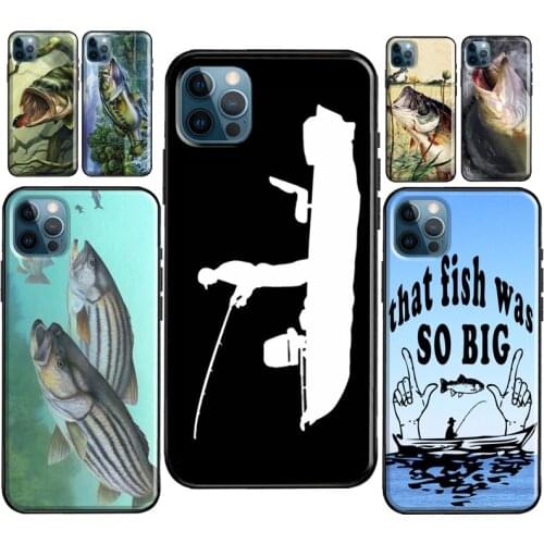 Bass Fishing Baits Lures Hook Tackle Case For iPhone XR X XS Max SE 2020 6S 8 7 Plus Coque For iPhone 12 mini 11 Pro Max