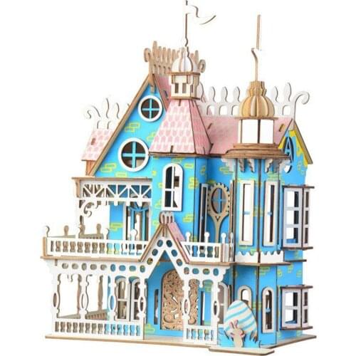 3D Wood Puzzle Architecture Assemble Model Building Kit DIY Cut Jigsaw