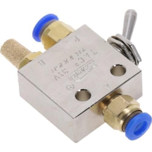 1/8" PSPP Threaded 2 Position 3 Way Air Pneumatic Knob Control ON OFF Toggle Valve TAC2-31V