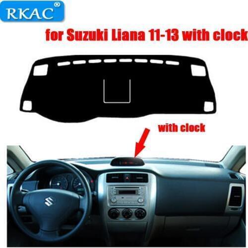 RKAC LEFT -hand drive Car Dashboard cover rug for Suzuki Liana Dust proof car dashboard mat for Suzuki Liana 11-13 with clock