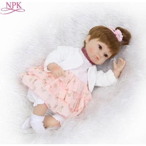 NPK Reborn Baby Doll Soft Silicone Vinyl Real Gentle Touch Cute Hair Style Toys for Children Birthday Gifts