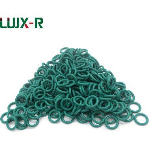 LUJX-R 30pcs 1.5mm Rings Gasket O Ring Seal FKM O-Ring FKM OD4/4.5/5/5.5/6/6.5/7~11mm Green Mechanical Waterproof Washer