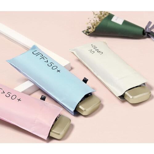 Womens Mini Pocket Umbrella Phone Size Ultralight Rain Sun Umbrella Girls Male Man Anti UV Portable Folding Umbrella Parasol