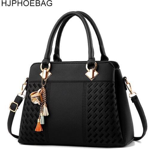 HJPHOEBAG Fashion Women bag Tassel PU Leather Totes Bag Embroidery Crossbody Bags Shoulder Bag Lady Simple Style bolsa YC206
