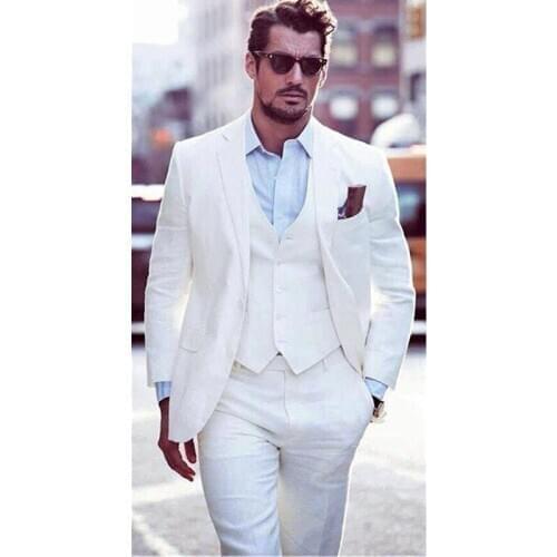 New Design Suit Men Groom Wedding Tuxedos 3 Pieces Jacket Pants Vest Party Prom Formal Party Business Work Suits terno masculino