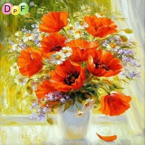 Diamond embroidery kits Red Floral diy 5d diamond painting cross stitch mosaic pattern picture of rhinestones resin home decor