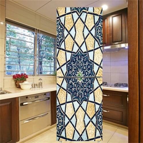 Refrigerator Sticker Door Vintage Vinyl Decorative Film Self Adhesive Wallpaper For Kitchen Furniture Stickers PVC Home Decor