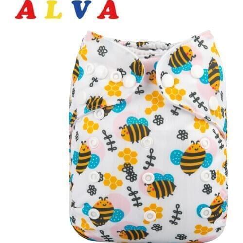 New Printed Washable Cloth Diaper ALVABABY Cloth Nappy with Microfiber Insert