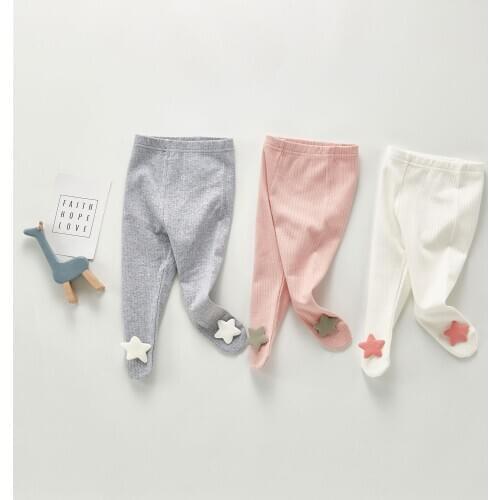 2020 New Autumn Cotton Baby Girl Tights Five-pointed Star Boys Pantyhose 0-2Y Elastic Pants Baby Stuff for Newborns Clothes
