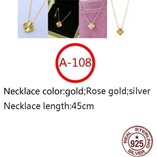 A108 S925 sterling silver necklace personality fashion style four-leaf clover high-end style new jewelry girlfriend gift hot
