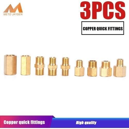 PCP Copper Double End Male Plug Quick Coupler Connector M10x1 M8x1 Female Male Thread Air Socket Connection Fittings 3pcs/set