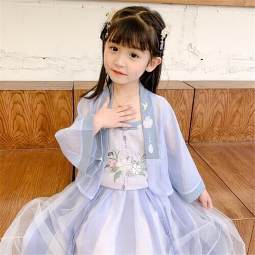 Dress girl 2020 summer new costume hanfu children little girl Chinese style stage performance clothing photo qipao dress
