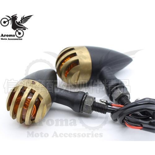 Retro chopper scooter blinker lamp amber for harley motorbike indicator light cruise for Harley Davidson motorcycle turn signal