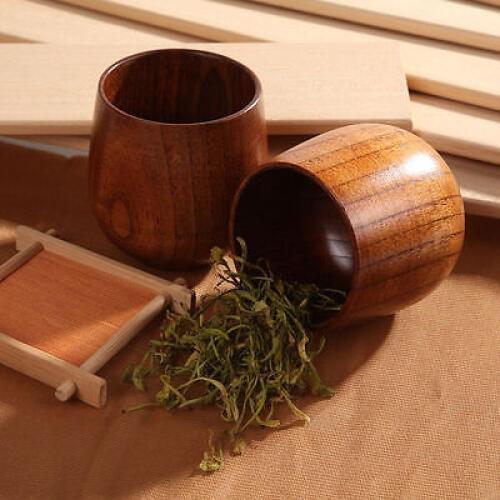Handmade Hand-Crafted Natural Spruce Wood Tea Cup Wooden Beer Juice