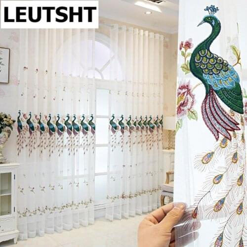 Curtains Kitchen Window Flexible Soft Living Room Light Coffee Sheer Curtains Pattern Short Tulle Drapes Single Panels