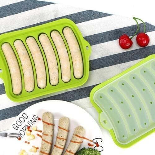1Pcs Sausage Maker Silicone Mold DIY Hot Dog Handmade ham sausage mould 6 in 1 Kitchen Making and Refrigerated Hot Dog tool