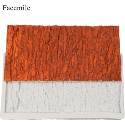 Fondant Impression Mat Tree Bark Texture Silicone Cake Decorating Tool Cupcake Wedding Chocolate Gumpaste Mold for Baking