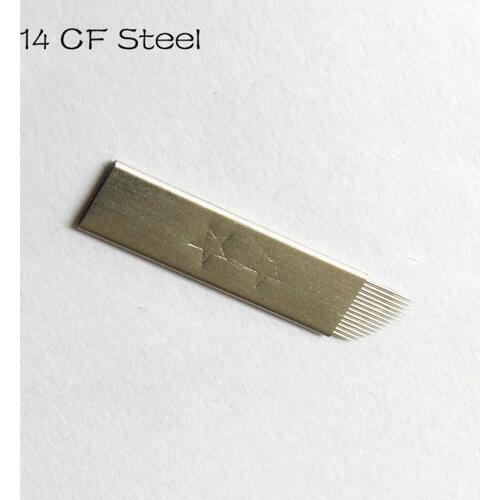 Steel Microblading Needles 14CF Permanent Makeup Manual Eyebrow Blade 14 pin Pin type individually sterile wrapped