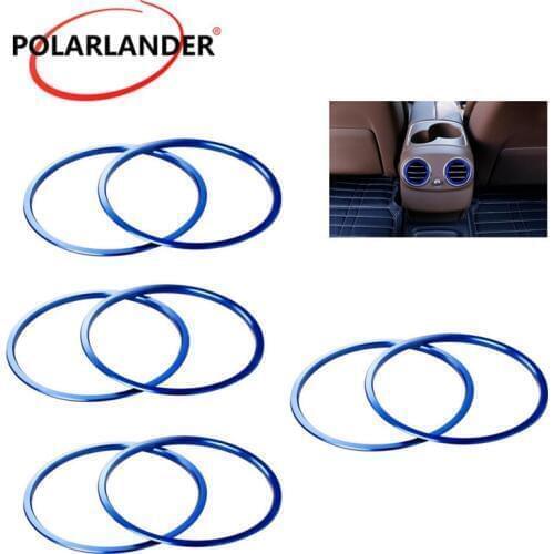 Car styling 8pcs Interior accessories Car Air conditioning For Benz E class W213 E200 300L Outlet decoration rings